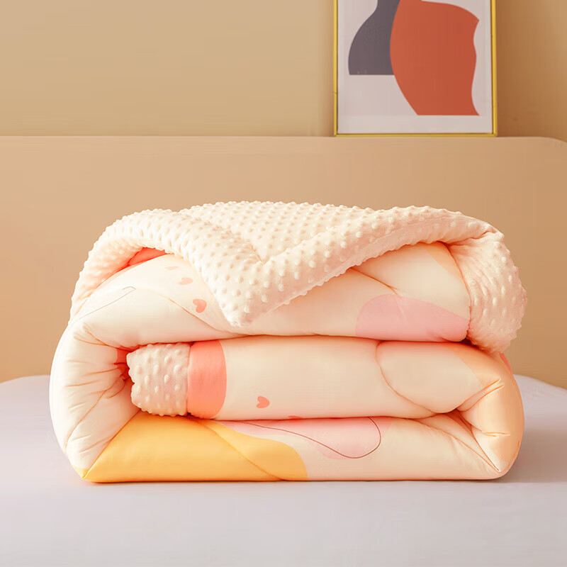 百丽丝被子冬被四季被子被芯针织豆豆绒被子冬季保暖被芯 漫趣豆豆绒四季被 120cm×150cm