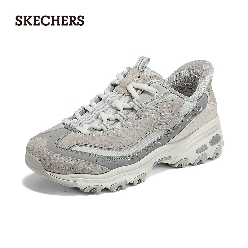 斯凯奇（Skechers）女士休闲低帮绑带鞋150723 白色/灰色/WGY 38