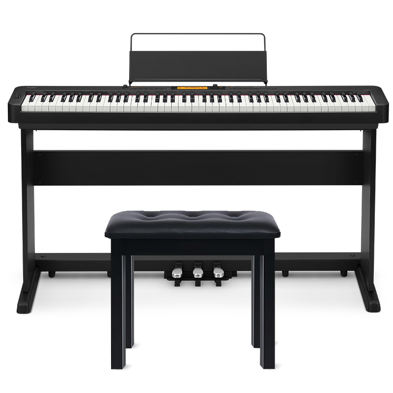 卡西歐(CASIO)電鋼琴EPS330黑色電子數碼鋼琴88鍵重錘初學(xué)考級單機+木琴架+禮包