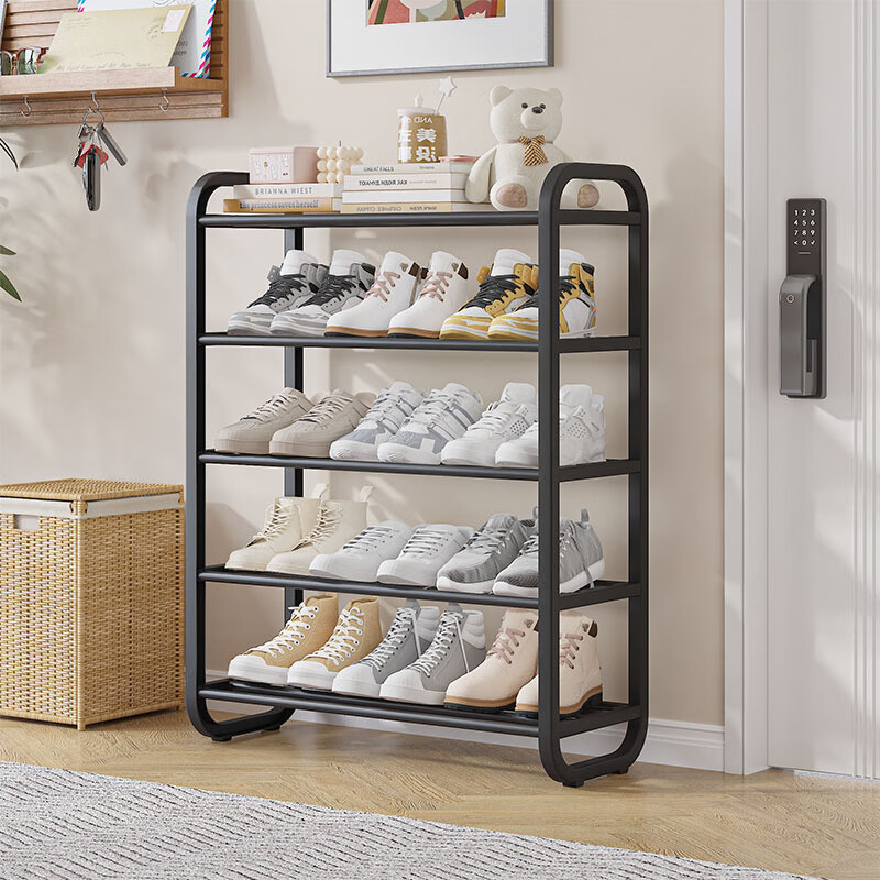 【现货现发】鞋架子宿舍家用门口收纳多层快速组装简易鞋架 6层75cm-黑色
