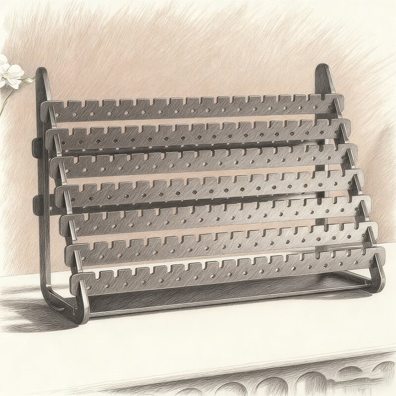 首饰收纳盒实木饰品展示架耳饰盒耳钉耳环手链陈列架高档小型精致 黑色