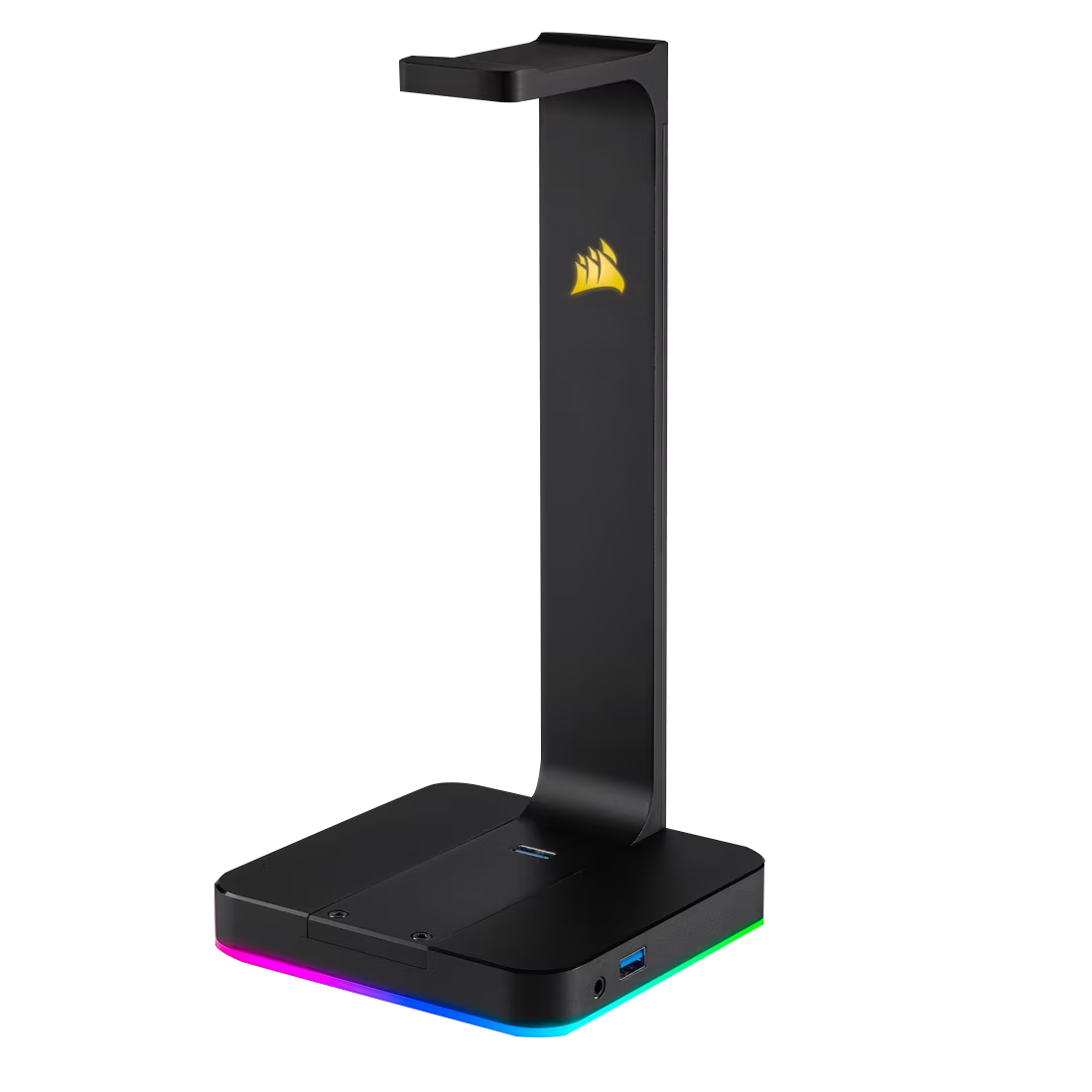 美商海盜船 (USCORSAIR)  ST100 鋁制耳機支架 3.5mm接口 黑色 USB接口 7.1聲道 RGB燈光  