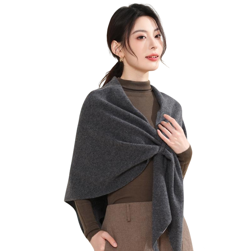 牧爾西純羊毛圍巾女輕奢三角小披肩女士圍脖保暖冬季媽媽生日禮物送女友