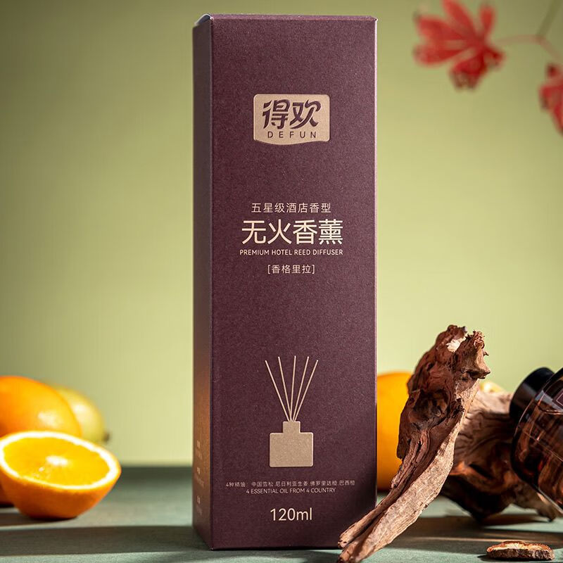 得欢【官方】五星级酒店无火香薰香格里拉120ml无刺激天然精油复配 得欢五星级酒店无火香薰香格里拉120ml无刺激天然
