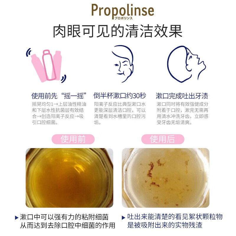 比那氏(Propolinse)日本漱口水清洁口腔一次性涑口水独立小包装便携接吻神器 樱花款600ml*3瓶【家庭装】