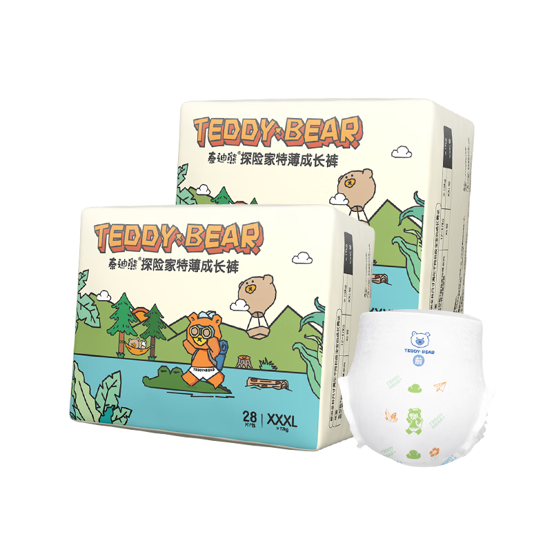 ���ڲ�����̩���ܣ�Teddy Bear��̽�ռ��ر�������3XL28Ƭ*2��(17kg����)Ӥ����ʪ������з�© 82.8Ԫ