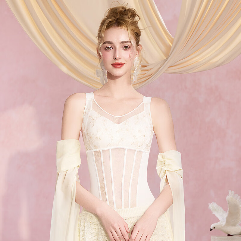 萊特妮絲連體塑身衣收腹束腰美體衣夏季薄款可外穿塑身衣 白色. M