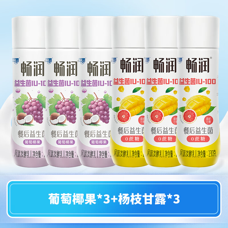 得益畅润风味发酵乳酸奶 低温酸奶 果味益生菌爆珠添加 【果味组合】葡萄椰果*3+杨枝甘露*3