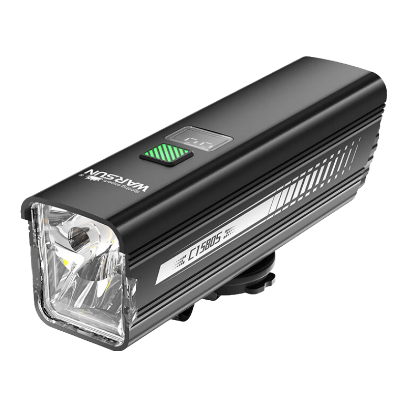 百亿补贴：WarsunC1580德规自行车灯前灯山地公路车夜骑强光手电筒充电骑行装备 103.8元