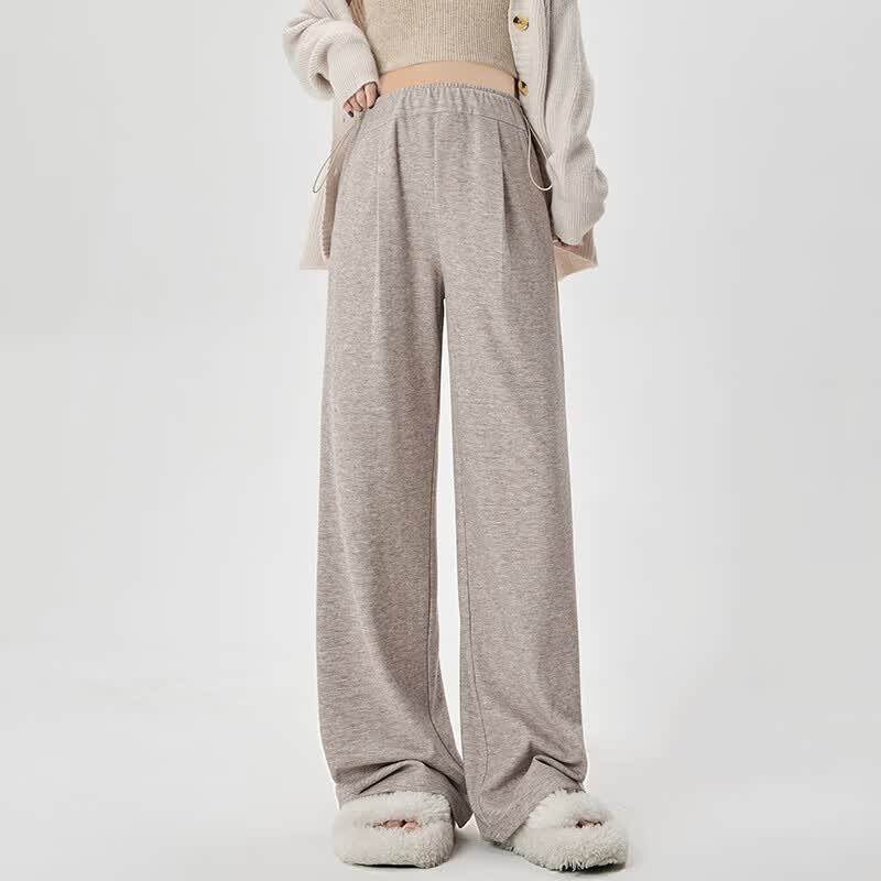 米度麗孕婦褲子春秋季外穿闊腿褲春秋不勒肚子孕期小個(gè)子休閑褲大碼秋裝 高腰款-燕麥色 XXL（適合140-170斤左右）