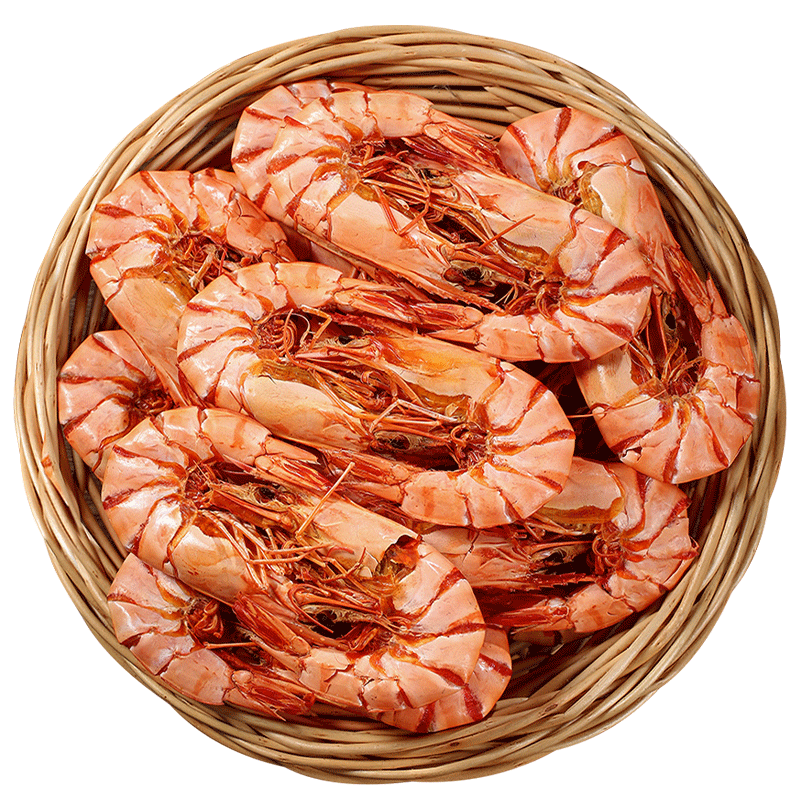 果勋烤虾干即食大号南美白虾烤虾干净重1斤70-80头对虾干零食海鲜干货