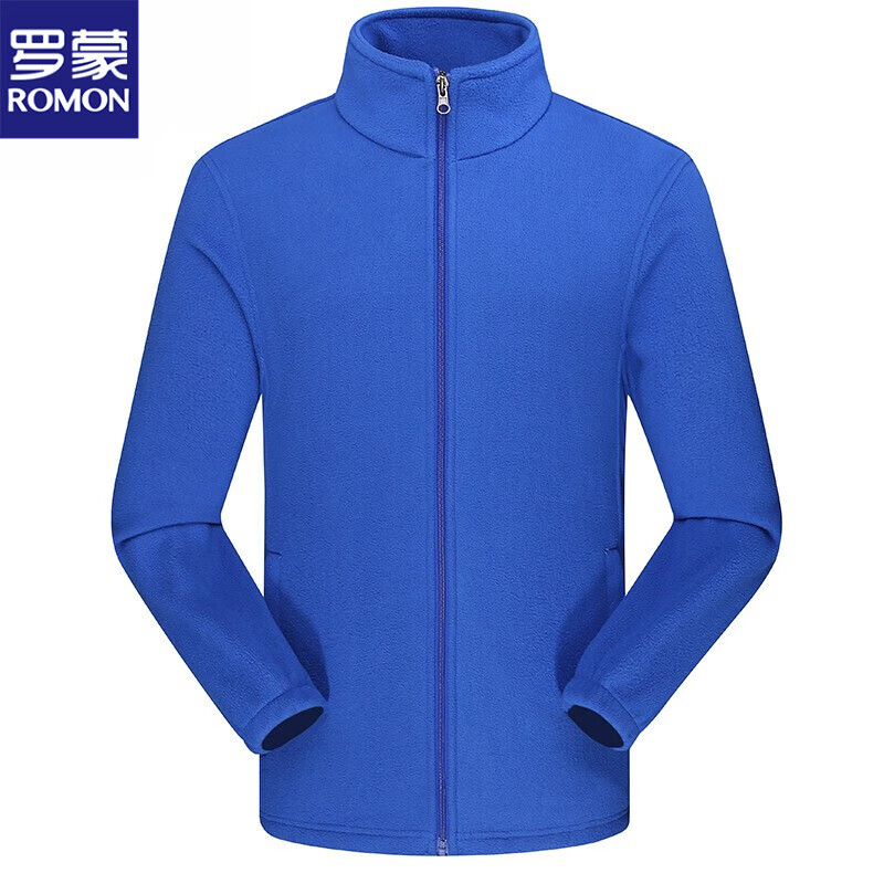 罗蒙户外抓绒衣男女 秋冬季加绒加厚摇粒绒冲锋衣内胆运动保暖外套 男款彩蓝色 XL 京东折扣/优惠券