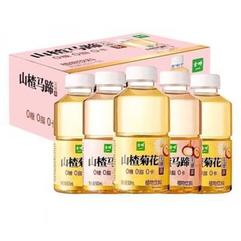 金曄15瓶金曄山楂馬蹄山楂菊花茶植物飲料500ml 4月產(chǎn)山楂馬蹄500ml【15瓶】