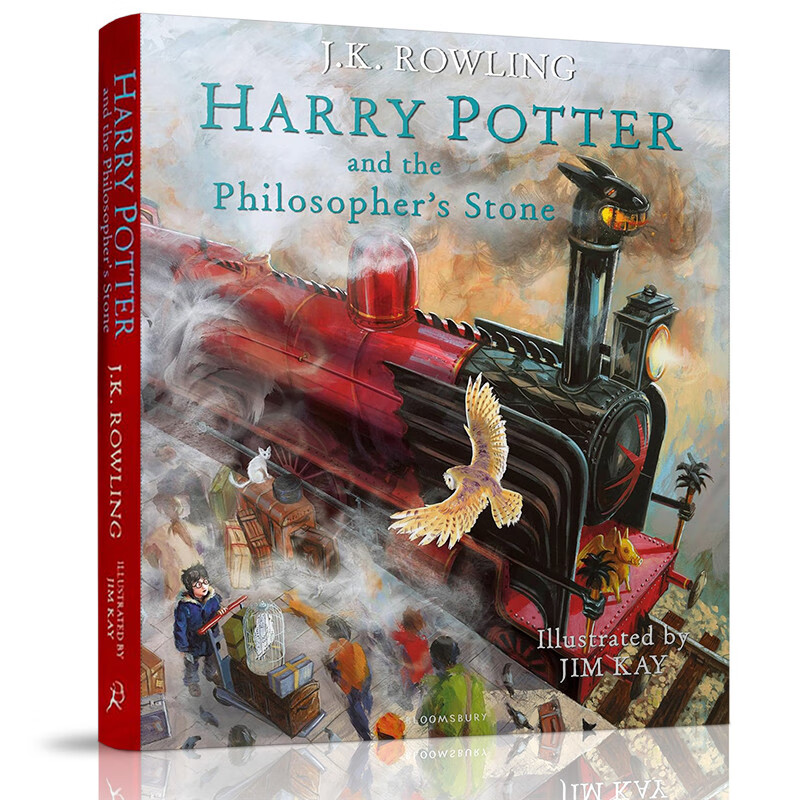 哈利波特与魔法石 1 英版彩绘插图版 平装  JK罗琳Harry Potter 英文进口原版Bloomsbury  小学教辅