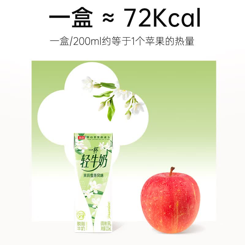 【仅需24.9】金河牛奶 茉莉雪芽风味牛奶200ml*12盒