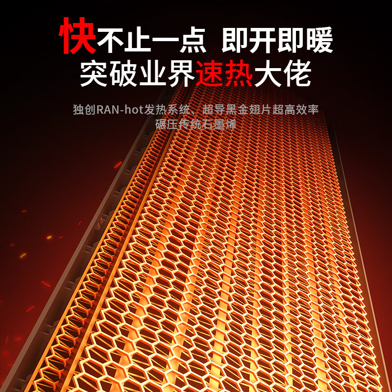 尚度【超级节能省电王·大面积50平方全屋速热】电热取暖器暖风机石墨烯电暖气浴室家用卧室静音小太阳 基础版丨ECO变频省电丨遥控器按键控制丨氛围灯 2025年新款丨升温快丨倾倒断电丨过热保护丨超安全