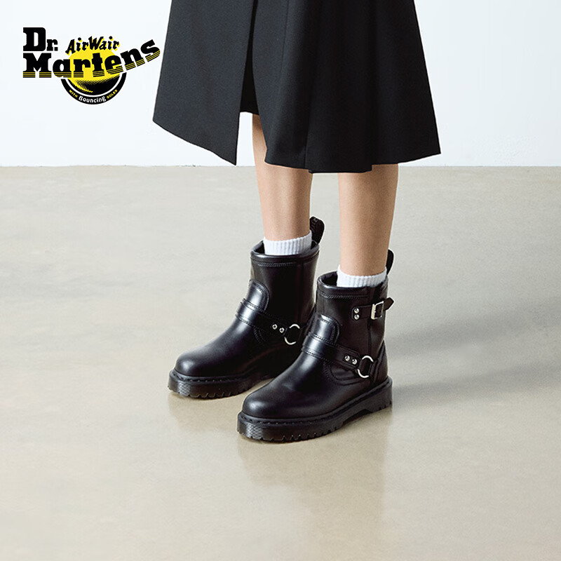 马丁博士（Dr.Martens）Anistone HRNS冬新款舒适百搭通勤马丁靴 黑色 38