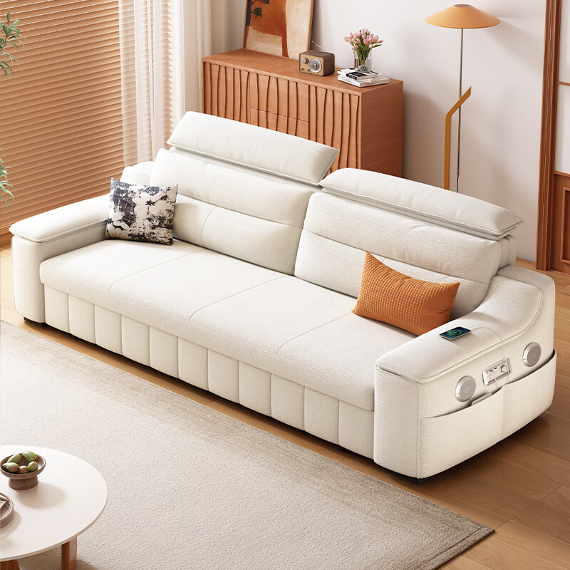 哈森诗丹多功能沙发床一体两用2025新款小户型家用客厅高端折叠雪尼尔沙发 外径:1.4m(无储物)可调节头枕 高弹海绵款(加厚猫抓皮)