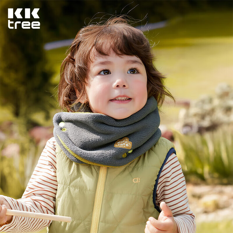 Kocotreekk树儿童围巾防风护颈宝宝保暖亲肤围脖双面可戴