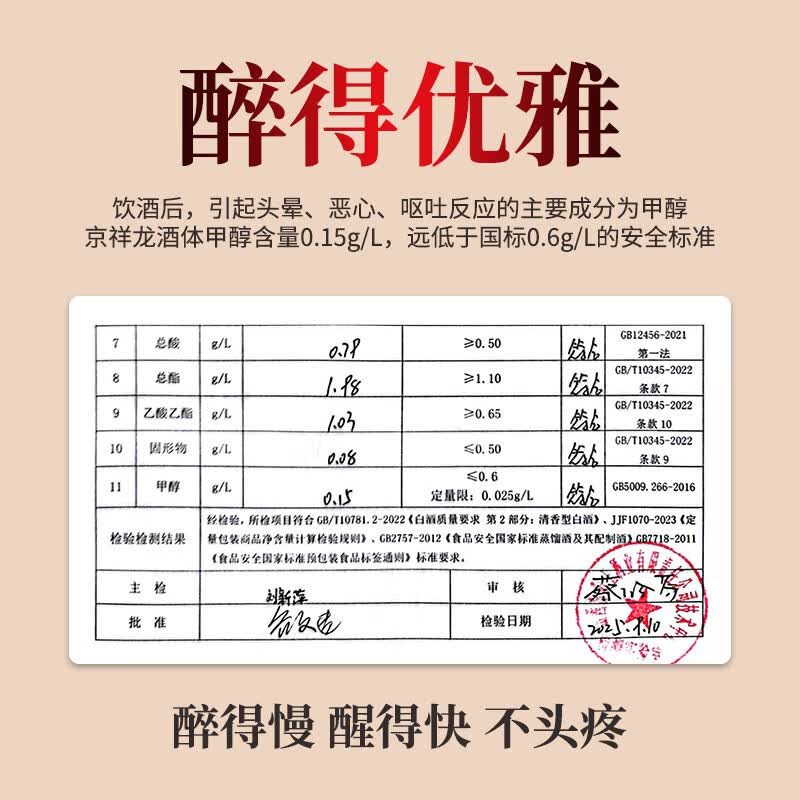 京祥龙 53度 壹号·白酒 纯粮固态发酵 特级清香型白酒 53度 500mL 6瓶 原箱装