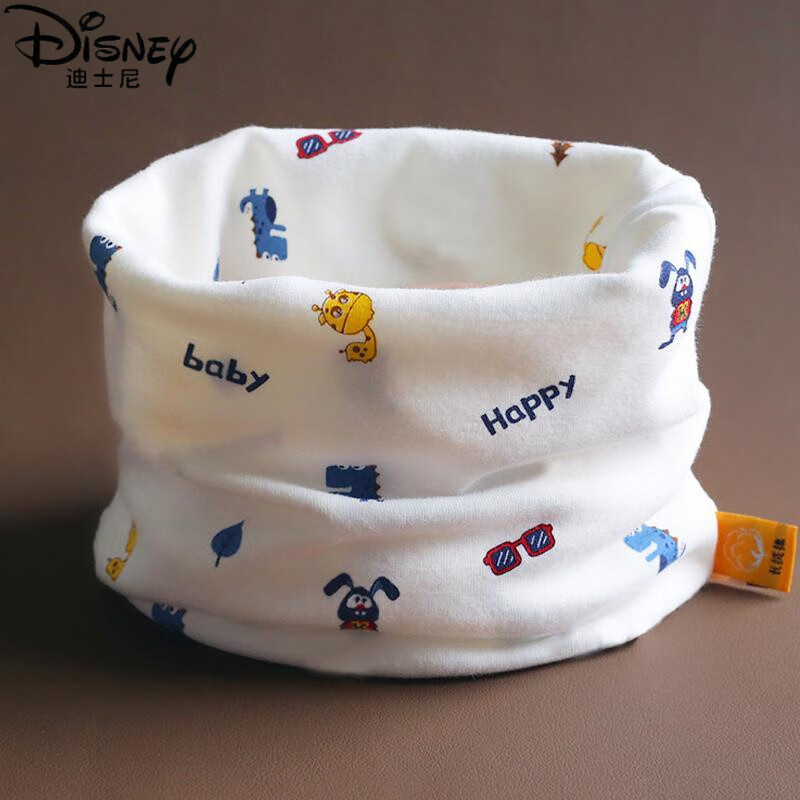 迪士尼（Disney）A类纯棉儿童围脖宝宝秋冬脖套男小孩冬季套头婴儿围巾防风保暖女 卡皮巴拉-姜黄 0-10岁