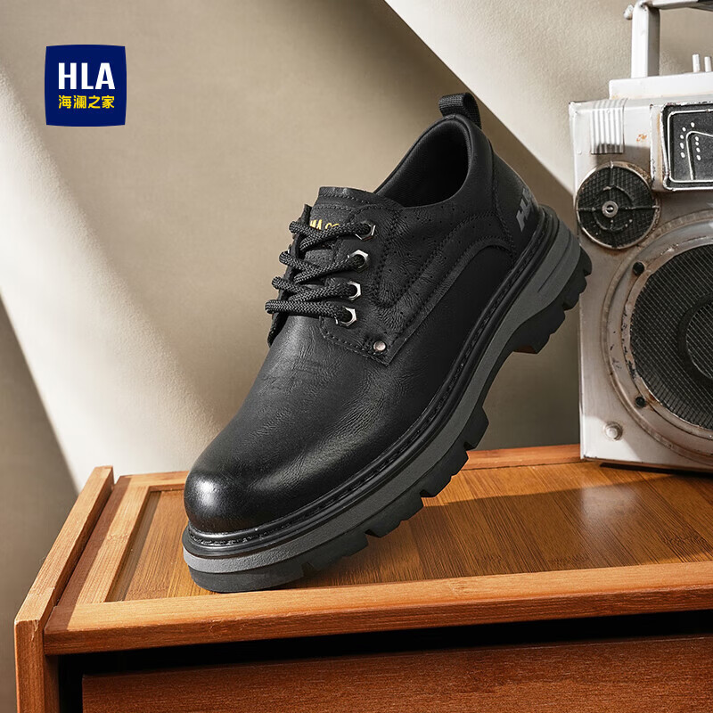 海澜之家HLA男鞋质感户外时尚工装鞋运动休闲百搭HAAGZM3EAZ223 黑色41