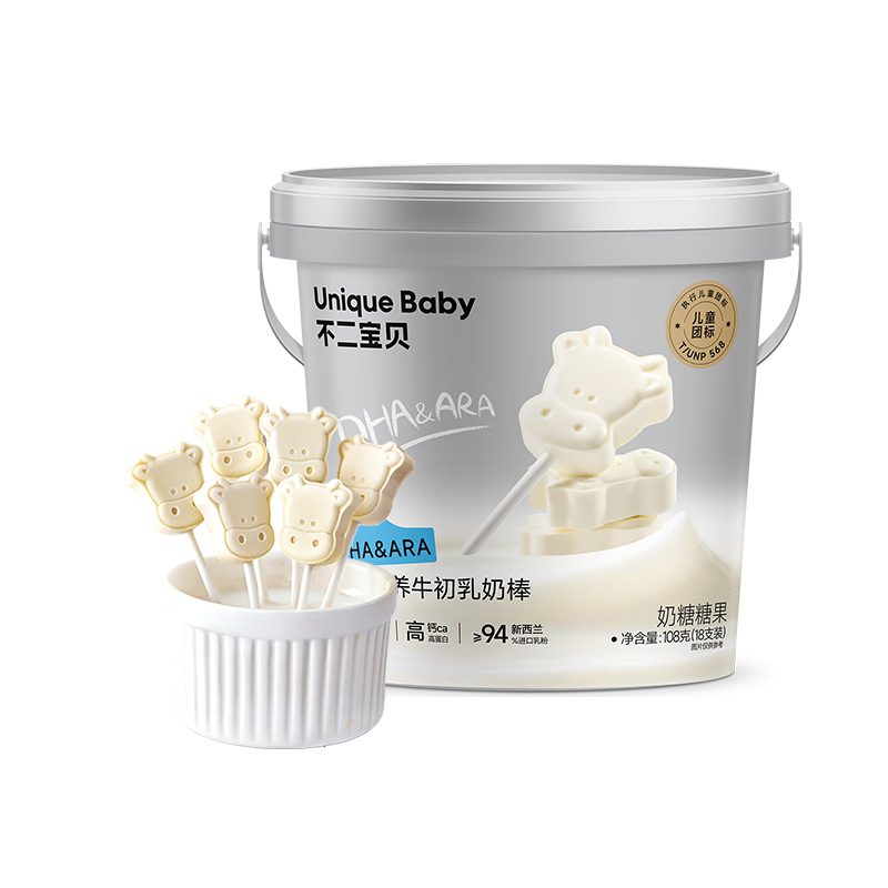 不二寶貝高鈣牛奶片牛初乳奶棒棒糖果搭無添加搭嬰兒幼兒童寶寶零食108g