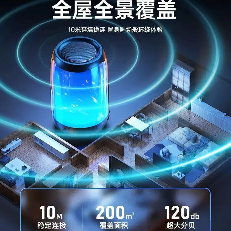 GTMAA德国柏林之声蓝牙音箱桌面台式电脑户外家用家庭游戏电竞音响低音炮炫彩氛围灯高音质大音量便携式 柏林之声-皎洁白 杜比全景音效-RGB灯效