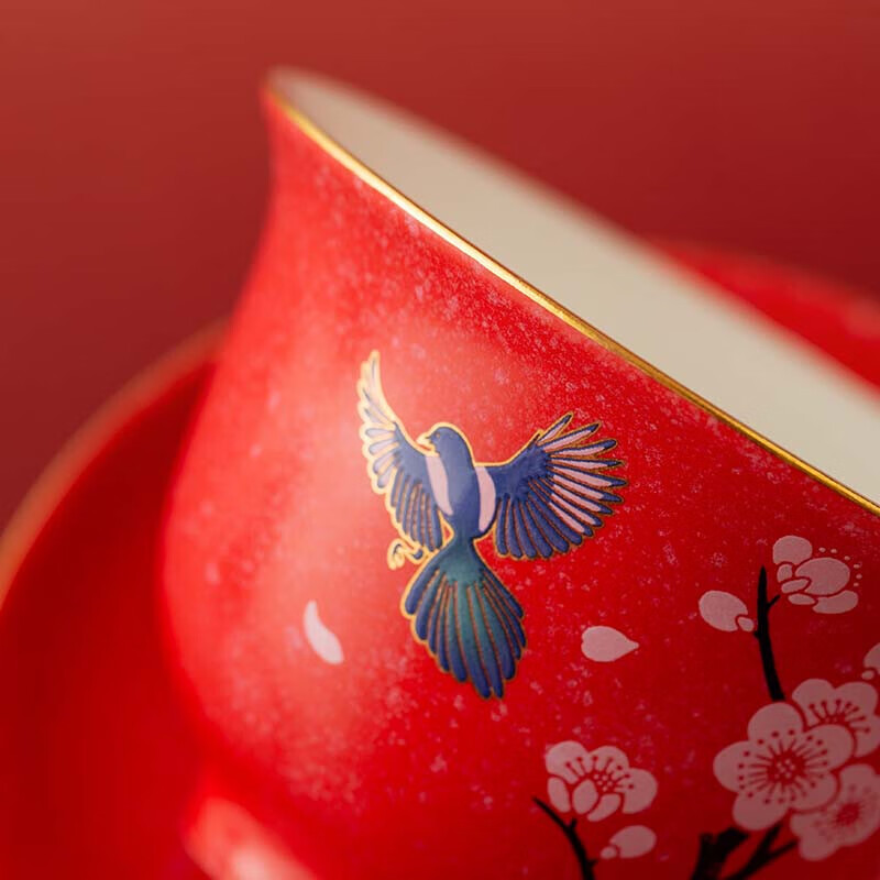 上新了文创 故宫喜上眉梢陶瓷盖碗 结婚敬茶茶杯新婚礼物送新人闺蜜