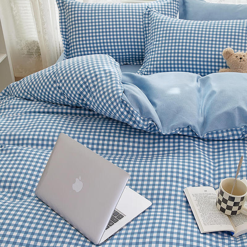 羽匠春季小清新印花四件套学生宿舍套件家用床单柔软四件套ins 优格兰 床单款 (被套150*200cm)三件套