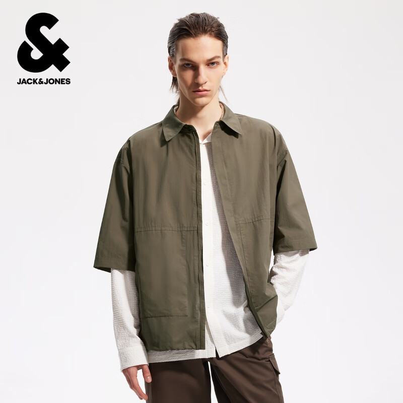 杰克·琼斯（JACK&JONES）春秋外套男士休闲夹克合集 225221020E08橄榄绿 L 180