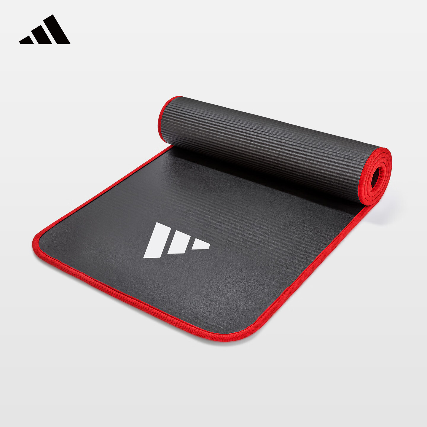 阿迪达斯（adidas）瑜伽垫健身垫加宽加厚防滑隔音减震训练垫男士健身运动垫183*61cm 红色【加厚隔音丨双面防滑丨锁边工艺】送绑带 183*61*1cm