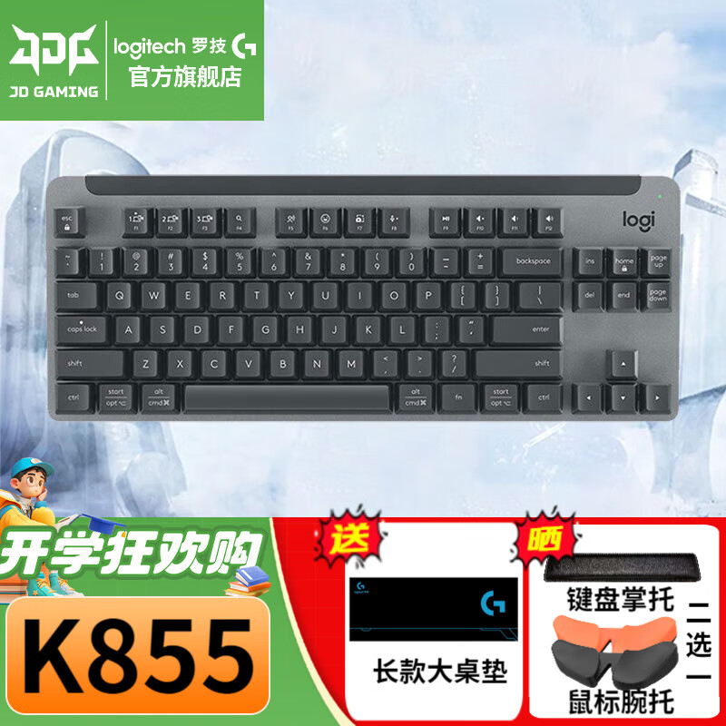 �޼���Logitech��K855����������е���� ��Ϸ�칫���ԱʼǱ�����84�� TTC��������������������װ ��ɫ ����