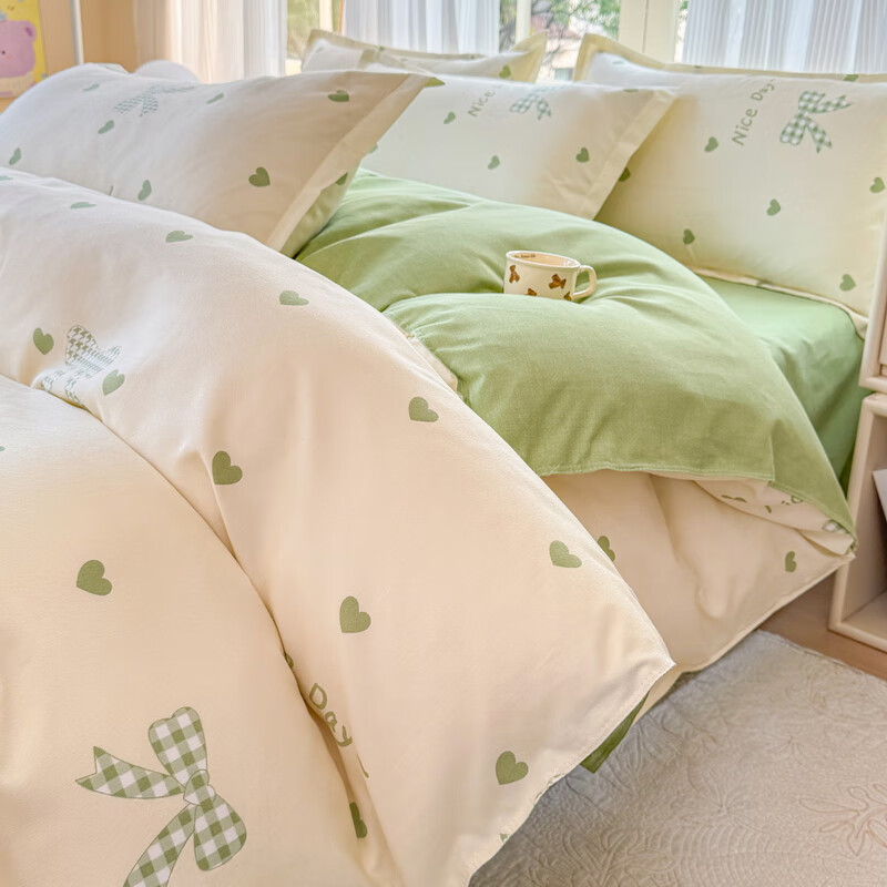多兰诗（Duolanshi）春秋加厚磨毛四件套 ins四件套花卉田园风格床单被套四件套 伊莎贝拉M 2.0米 床单款 被套200*230 四件套