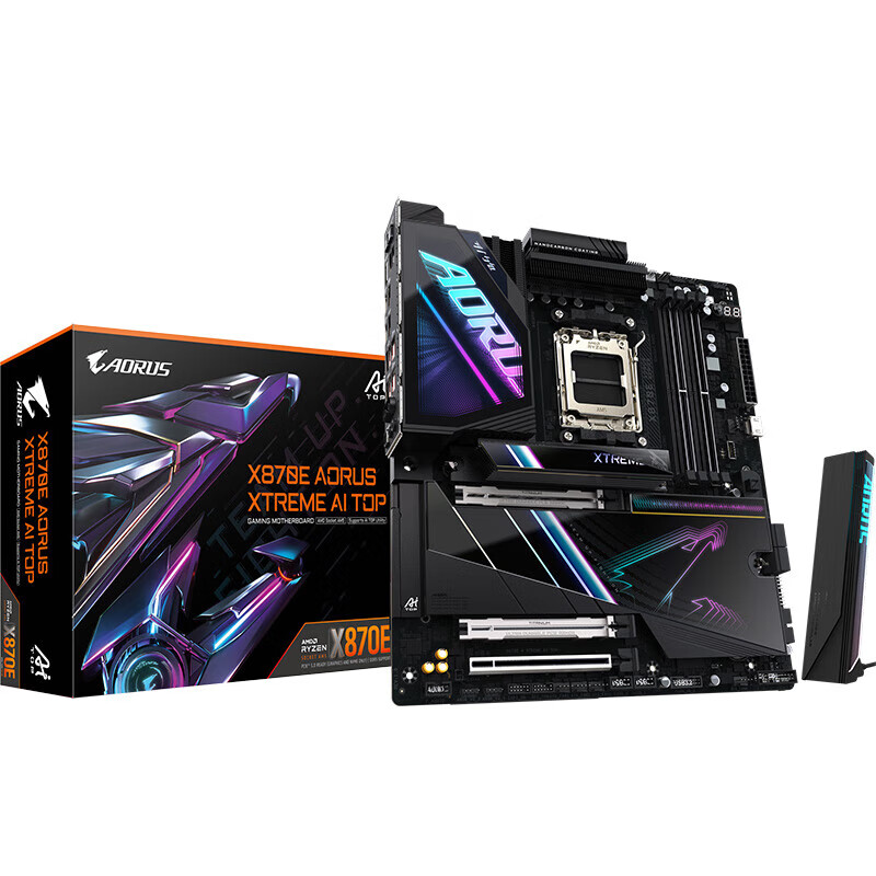 技嘉X870E AORUS AI TOP大雕主板搭配9700X 9800X 3D 9900X 9950X X870E AORUS 大雕 无内存 x AMD R5 9600X 散片