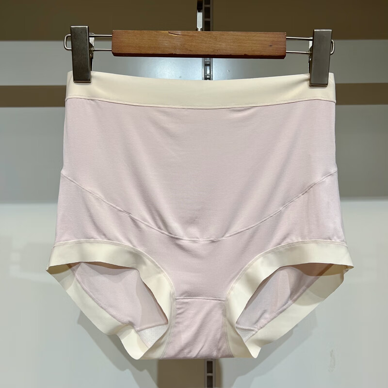 孕之彩高腰托 托腹孕婦內(nèi)褲夏超薄莫代爾大尺碼孕晚期中期無痕孕婦內(nèi)衣 淺粉 L 165