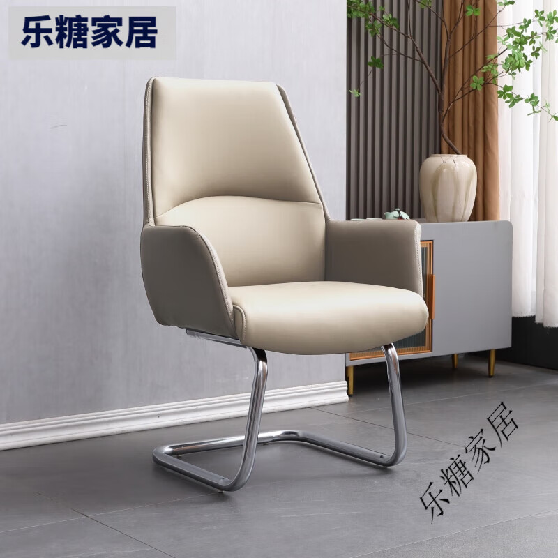 humanscale辦公椅舒適久坐電腦椅會(huì )議椅家用椅子商務(wù)皮質(zhì)會(huì )議室轉椅老板椅 淺灰色【弓字】加厚貓爪皮/加厚