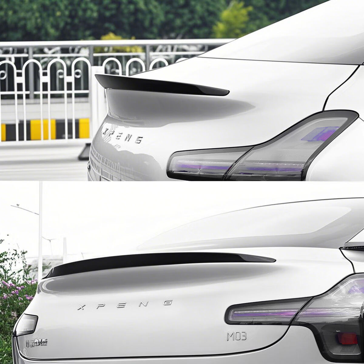 丽田适用于小鹏mona03运动尾翼改装小鸭尾定风翼外饰改装套件装饰 小鹏M03小鸭尾亮黑1件套 小鹏m03