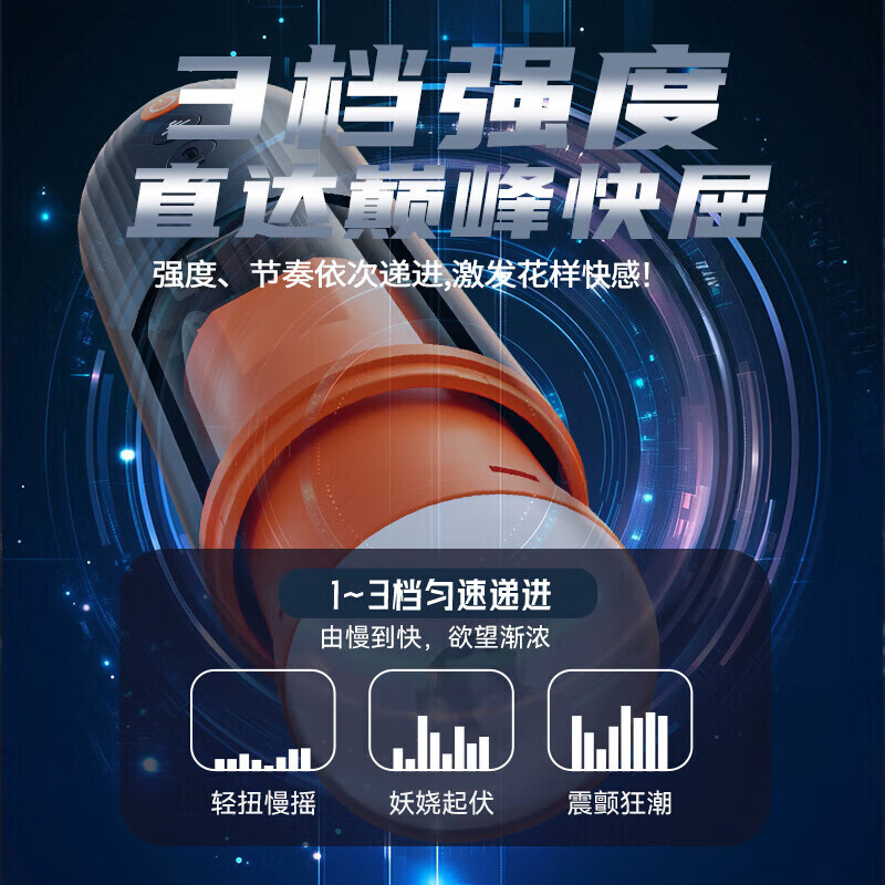 杰士邦全自动飞机杯电动加热吮吸男生发泄自慰男人自用情趣成人性用品 全自动内外伸缩-双重刺激-柔软通道