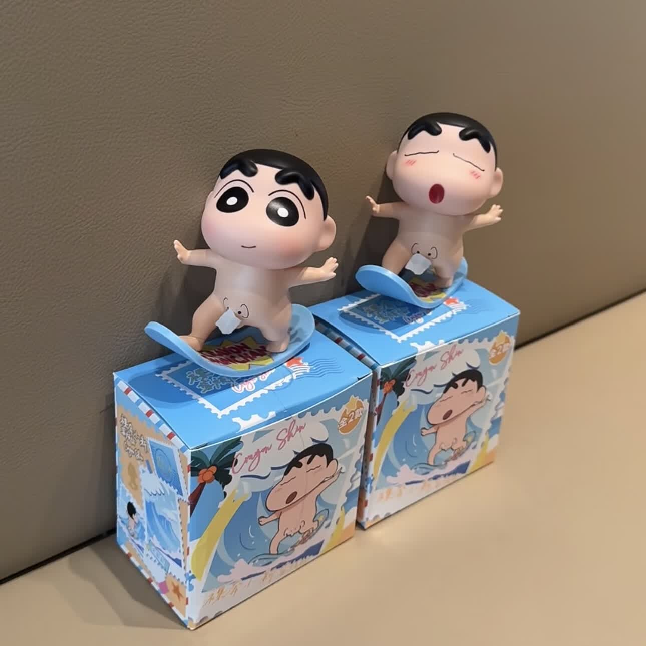 蜡笔小新潮玩手办洗澡冲浪小新小葵桌面摆件玩具装饰男女生日礼物 睁眼冲浪小新10CM【顶配版】