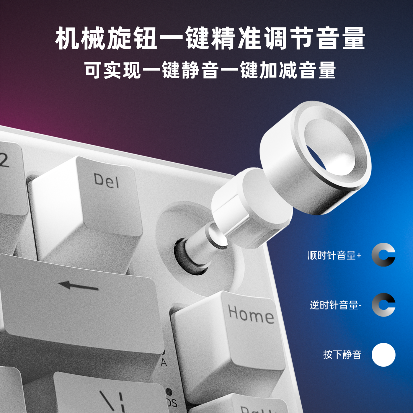KEMOVET68E/81E旋钮无线机械键盘电竞游戏客制化有线/蓝牙三模gasket结构全键热插拔游戏办公 T68E-白色透光(有线+RGB+热插拔) 集贤定制轴 66-82