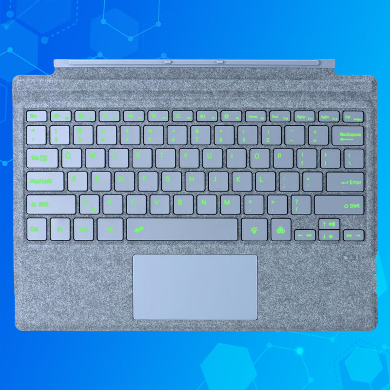 适用微软SurfacePorn34567键盘保护壳Surfacepro5七彩背光键盘套 Surface键盘*黑灰色(常规*拨动开关 微软SurfacePro34567/7+蓝牙键盘