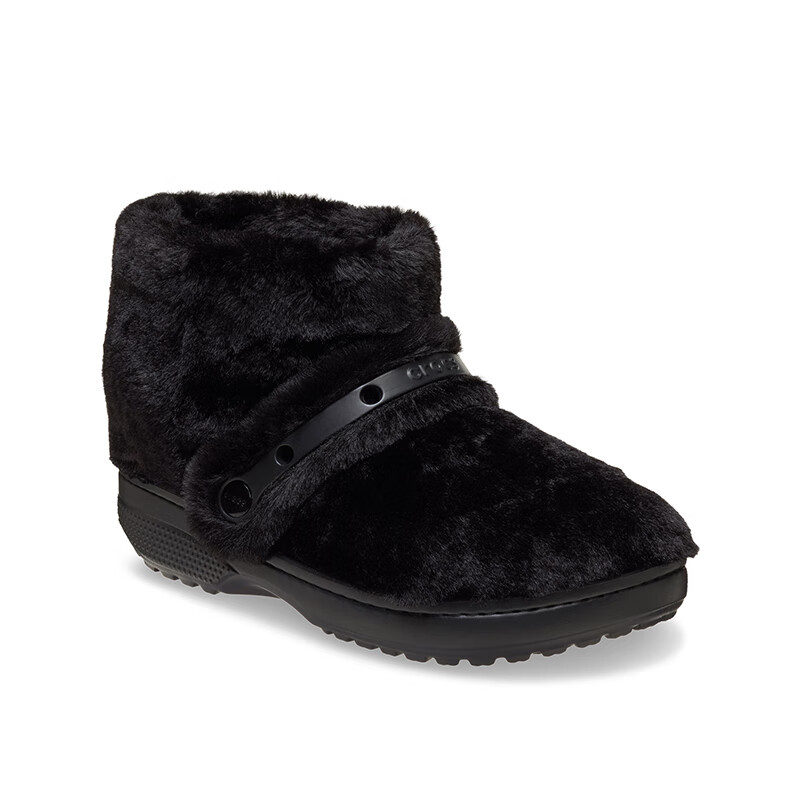 CROCS卡骆驰白鹿同款经典雪绒靴保暖百搭舒适棉鞋雪地靴|211743 黑/黑-060 39 (240mm)