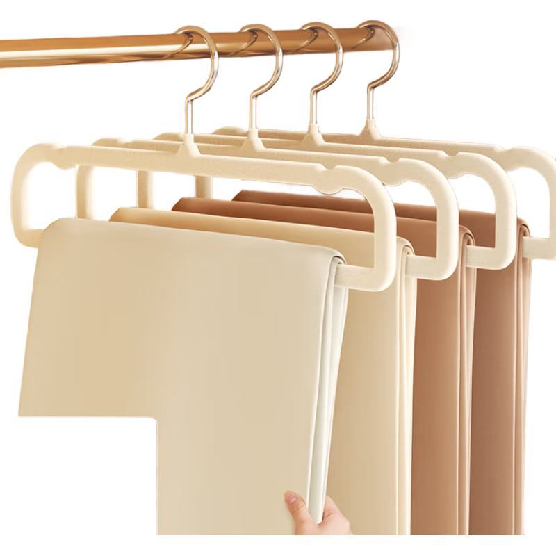 植絨衣架家用掛衣無痕防滑褲架褲架防肩角收納神器整理師專用衣?lián)?淺灰色 10個