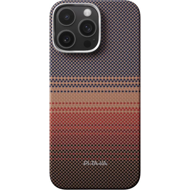 PITAKA【相机按键全包】适用苹果iPhone16Pro手机壳MagSafe磁吸凯夫拉芳纶高级超薄上下全包保护套日落