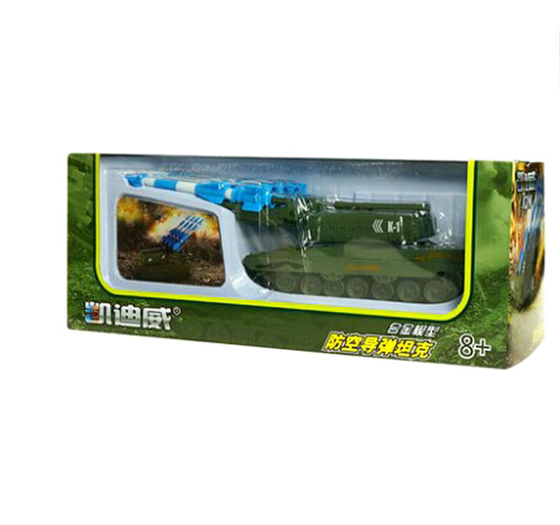 凱迪威1:40防空導彈坦克車模型可發(fā)射火箭炮合金軍事模型彷真玩具 防空導彈坦克禮盒裝