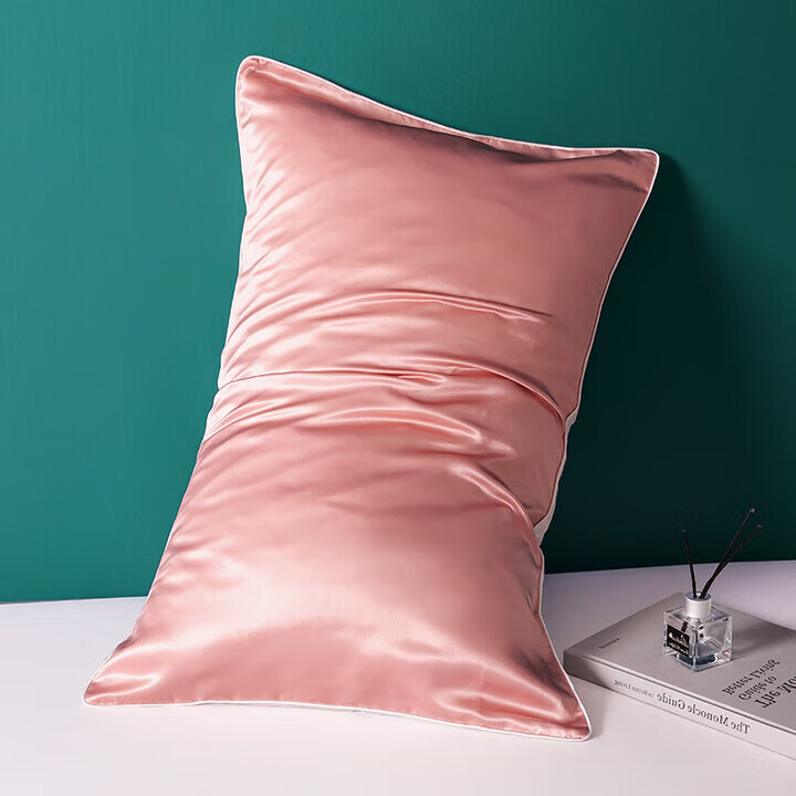 蚕花娘娘（SILKUEEN）真丝枕套桑蚕丝48cmx74cm冰丝枕芯内胆套枕巾枕头套 雪牙粉（单个 雪牙粉(单个装)默认