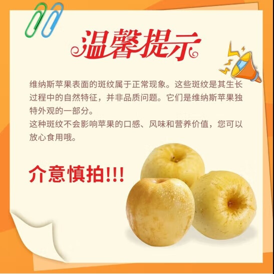 古寨山山东维纳斯黄金苹果新鲜水果直达 单果70mm+4.5斤净重