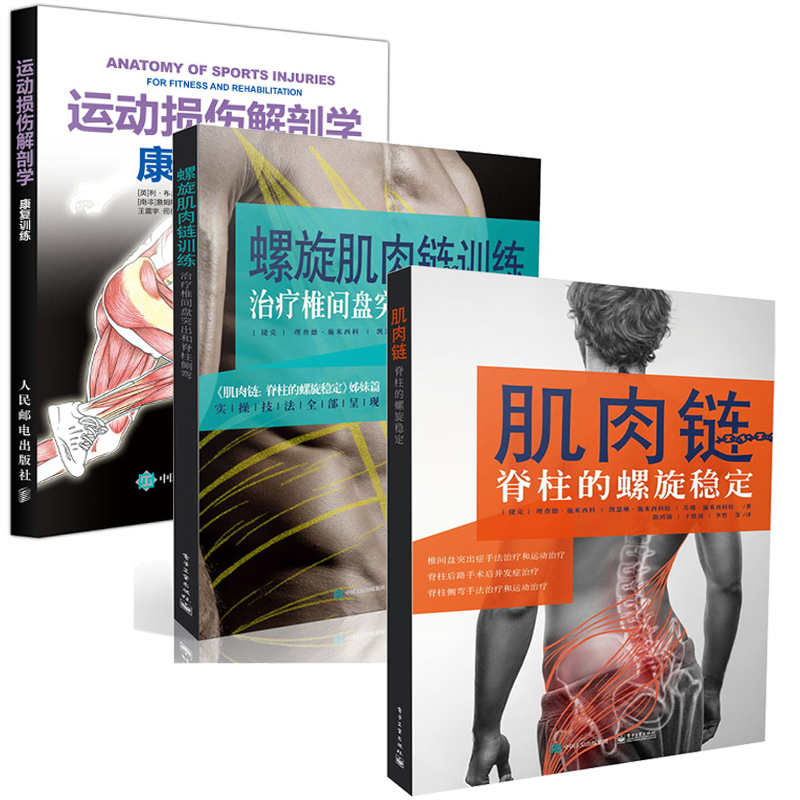 肌肉链：脊柱的螺旋稳定+螺旋肌肉链训练：治疗椎间盘突出和脊柱侧弯+运动损伤解剖学 康复训练