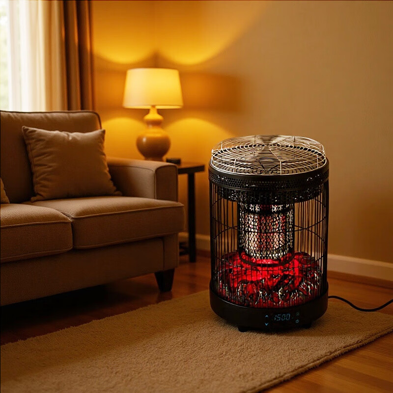 林边取暖器2025新款围炉煮茶烤火炉语音家用取暖炉冬季取暖炉 云纱灰-3D假火取暖器【围炉桌/围炉煮茶/上下发热